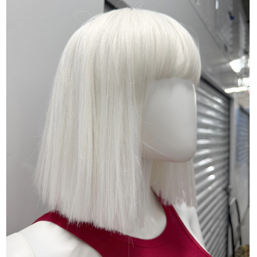 Vella Vella White Tina Wig Women OS Synthetic Blunt Bob Bangs Heat Safe